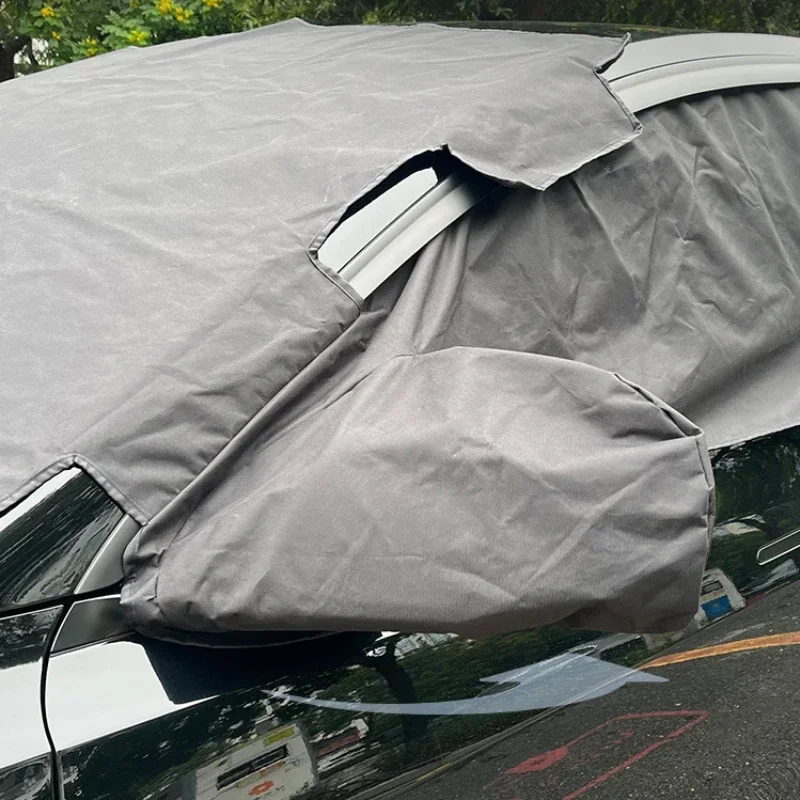 Cubierta de nieve para parabrisas de coche, parasol delantero para automóvil, Protector antihielo para Tesla Model Y, Invierno