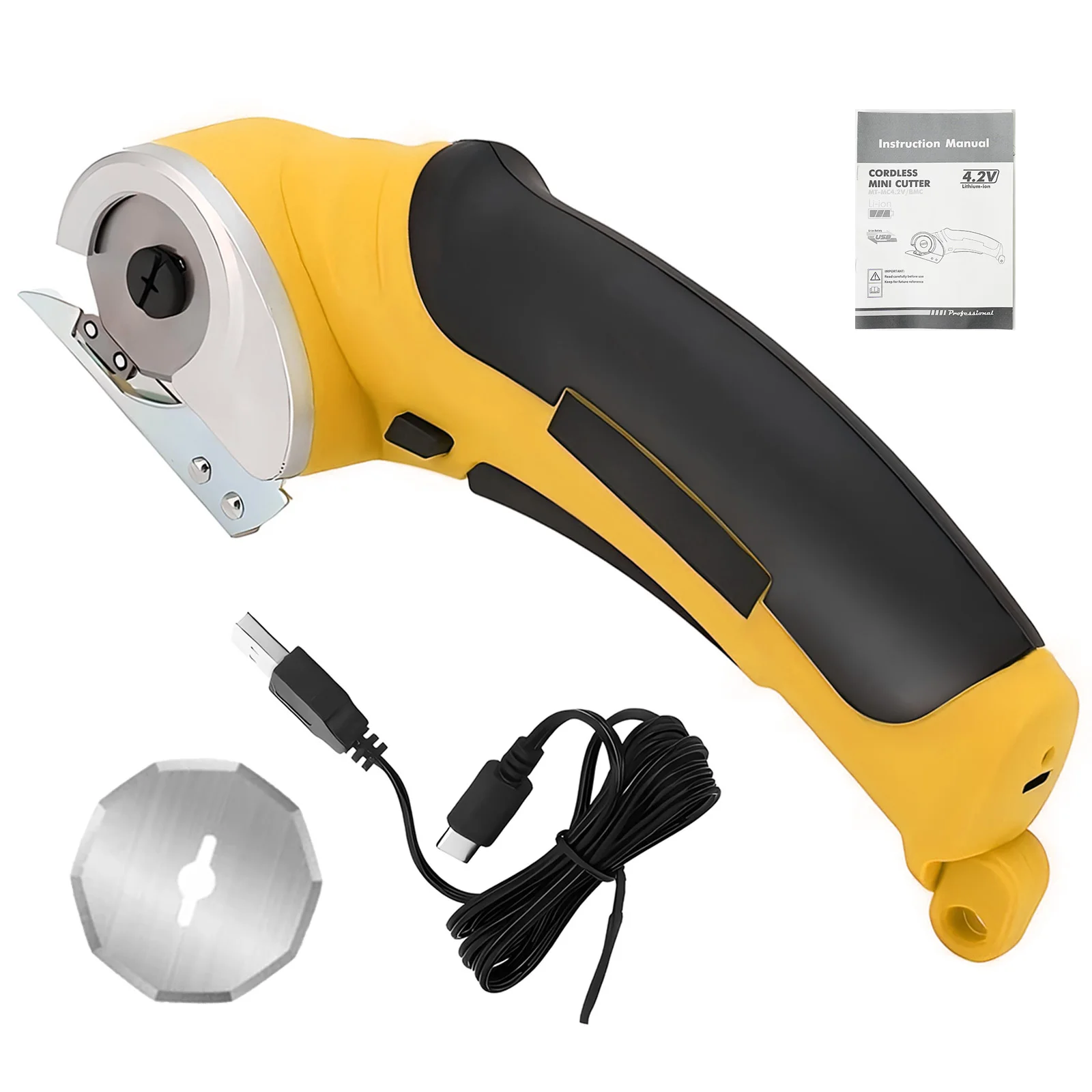 

Электрические беспроводные ножницы-резак с роторным лезвием, перезаряжаемые, многофункциональные, с аккумулятором, для ковров, ткани, кожи