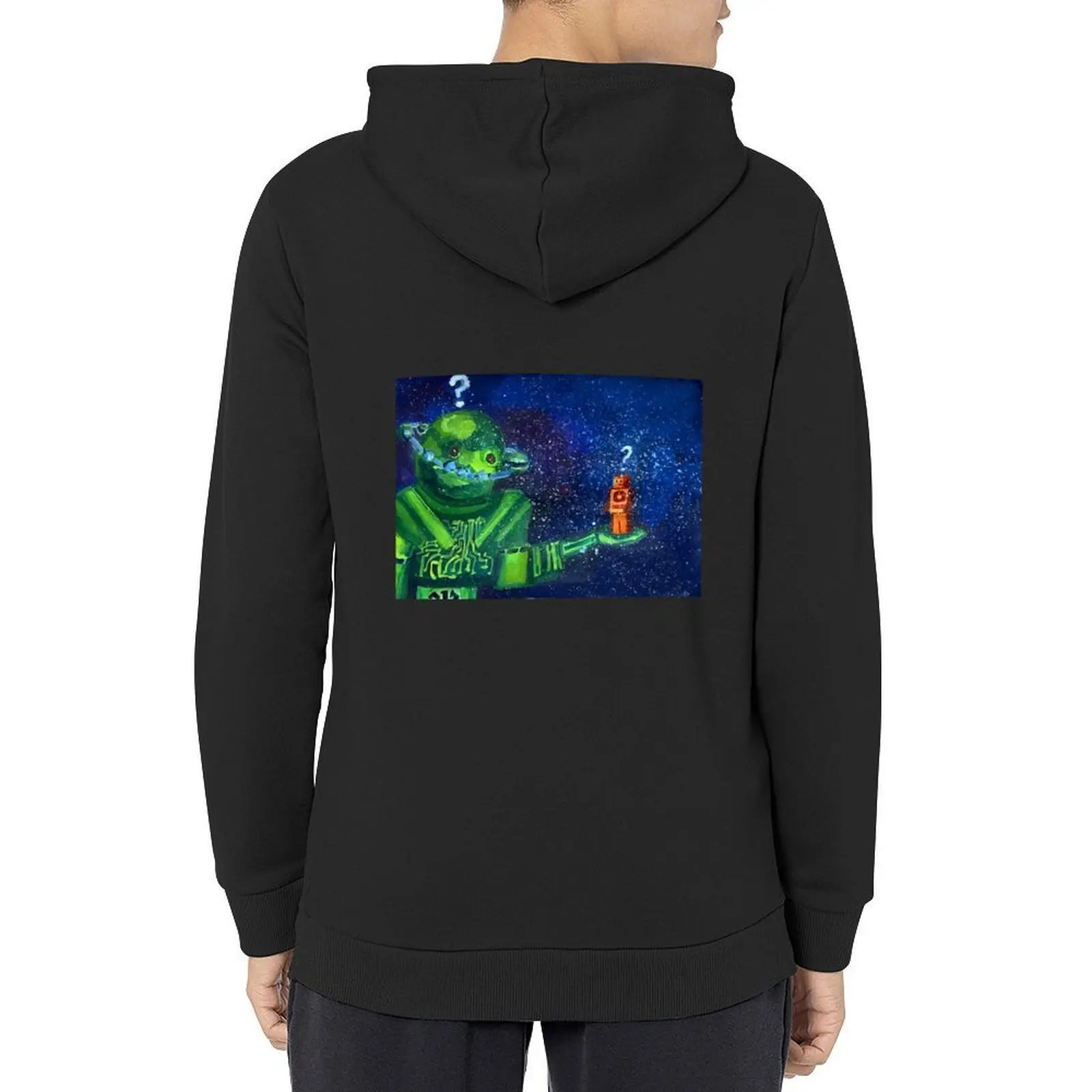 

Cyber Space, handpainted space robots Hoodie men clothes men wear graphic t shirts men blouse oversized hoodie