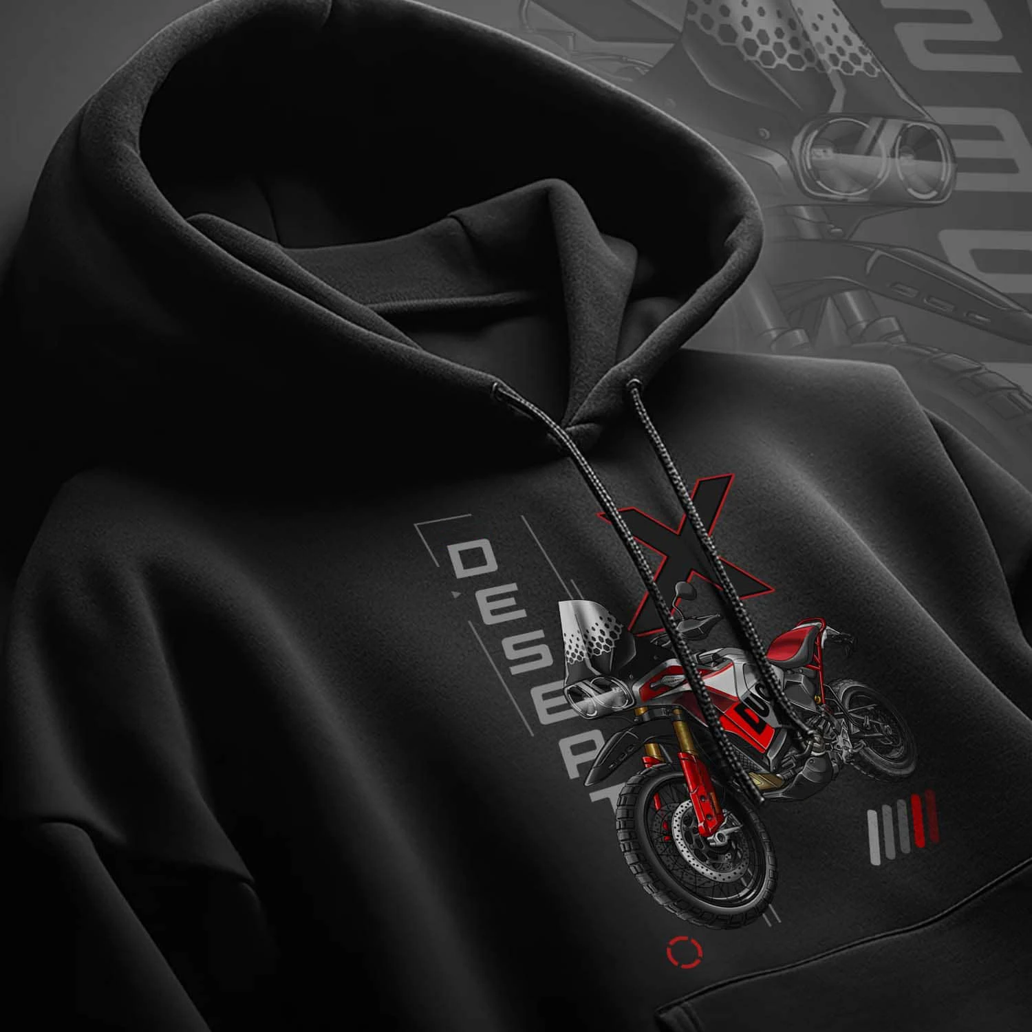 

2022-2024 Models Italian DesertX Motorcycle Pullover Hoodie Comfortable Cotton Casual Mens Sweatshirt Rider Streetwear