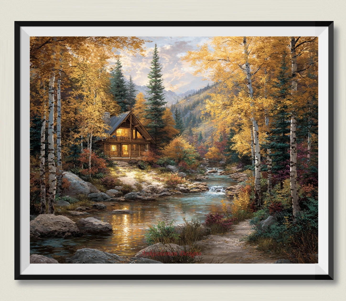 

Рукоделие для вышивания DIY DMC Высокое качество - Наборы для вышивки счетным крестом 14 карат Картина маслом - Осенняя кабина по потоку 2