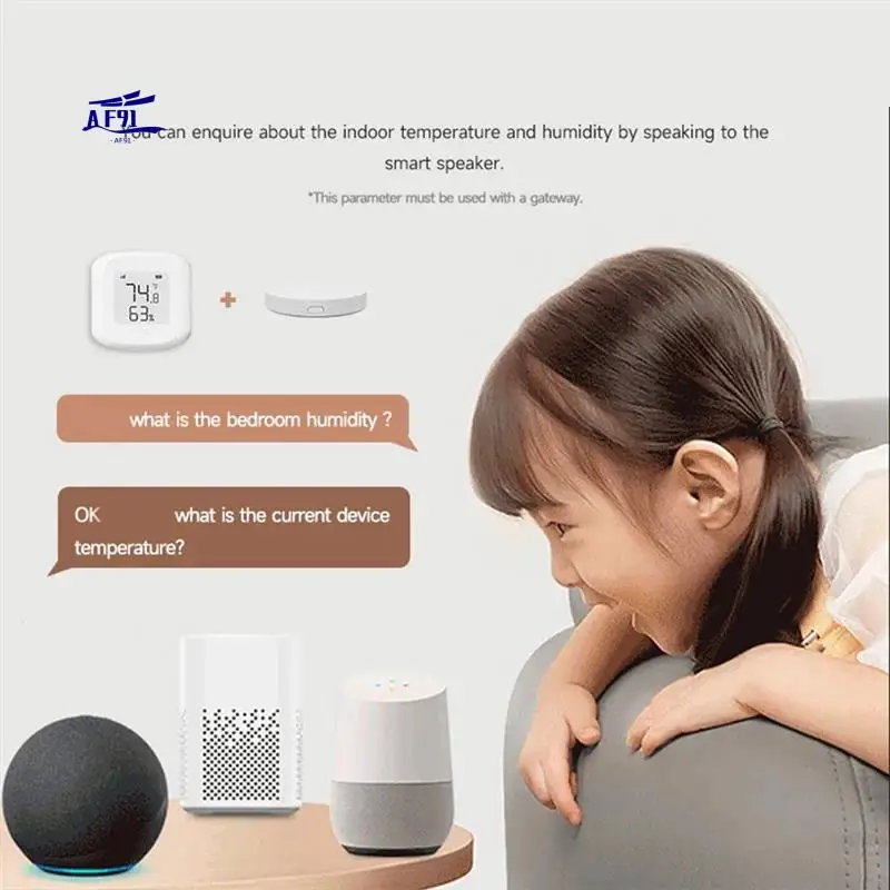 AF91-Tuya Smart Zigbee Wireless  Intelligent Linkage Smart Temperature And Humidity Sensor Support Home