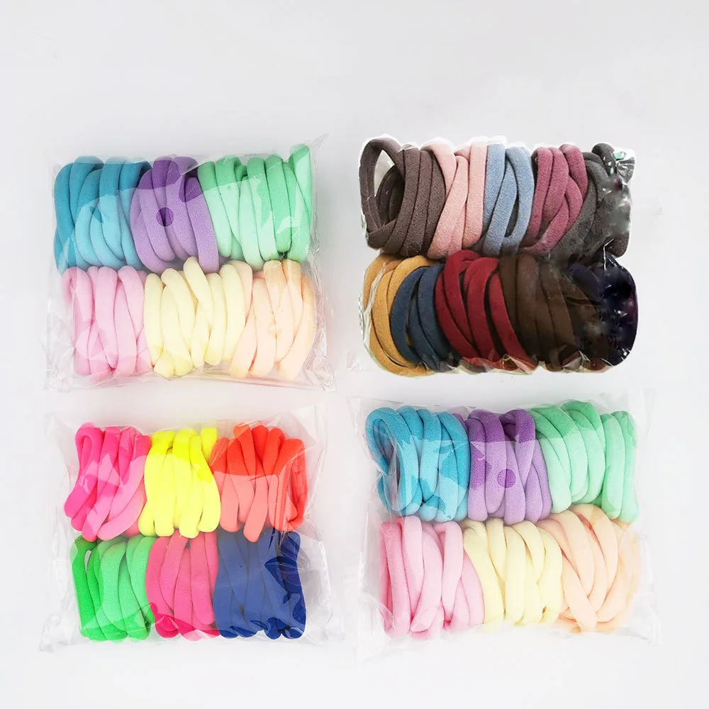 50Pcs 4cm Hair Accessories for Women Hair Ring Rope Traceless Girls Gum Springs Elastic Hairbands Headdress Ties Rubber Bands