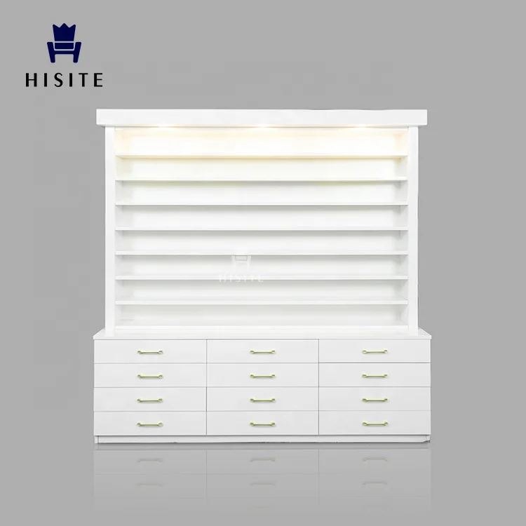 HISITE Nail Polish Display Rack Wall Mounted Cabinet With Drawers Salon Storage Organizer OEM Customizable