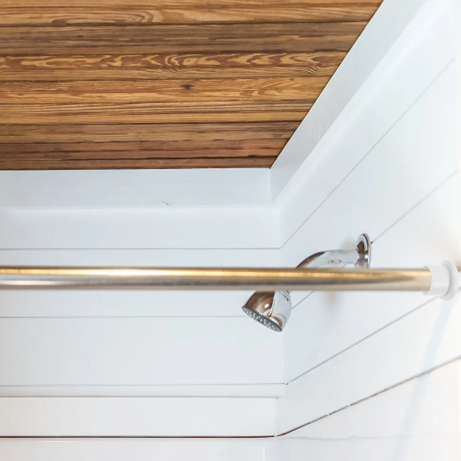 

5 set Curtain Rod End Caps 32Mm White Plastic Decorative Window Closet Shower Rod Stopper Easy Install No Drill