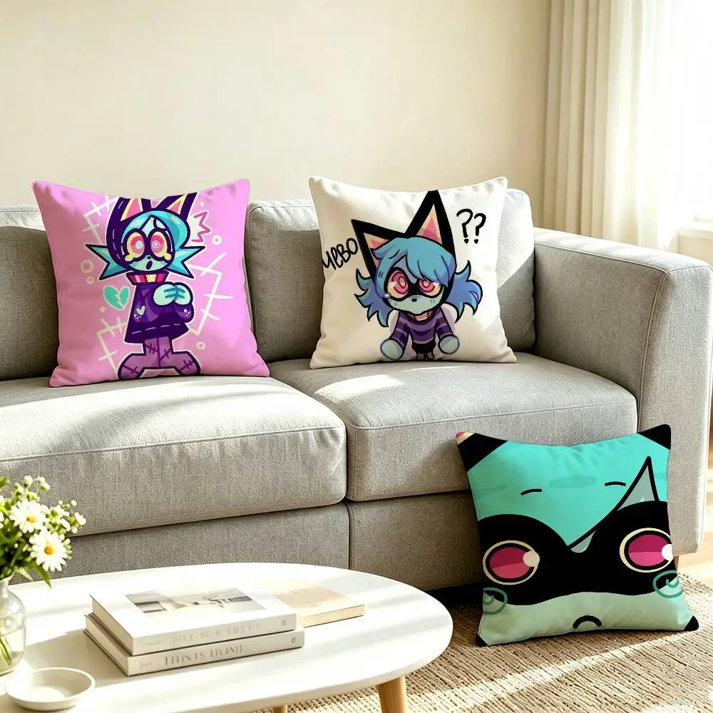 P-Psychocuties Ushka Animation Square Double-Sided printed Pillow Case Bedroom Bedside Pillow Sofa Cushion Cover