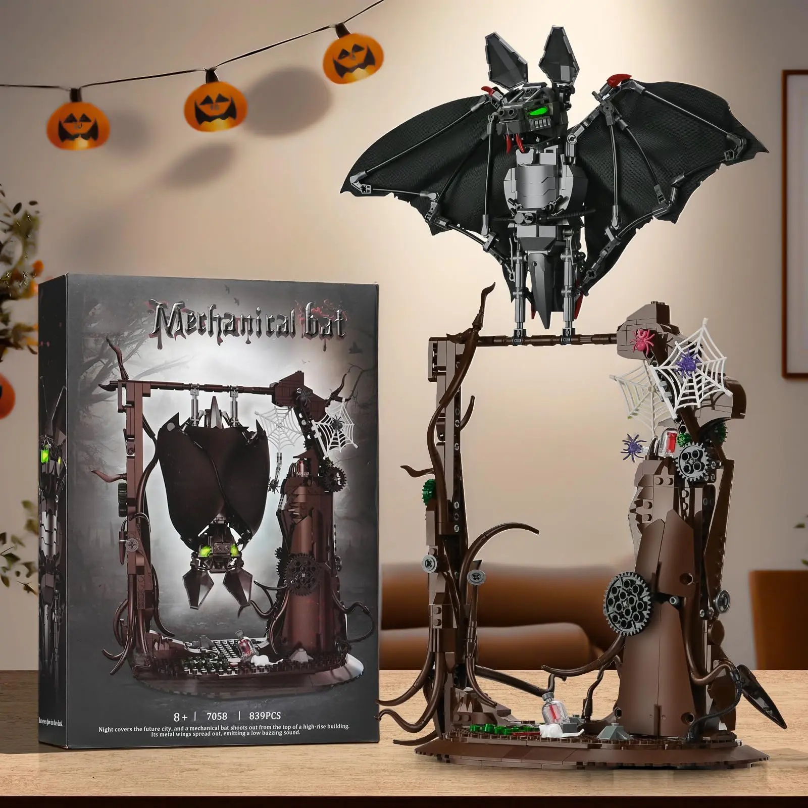 

839PCS Cool Mechanical Bat Building Block Figure Model 3D DIY Animal Puzzle Assembled Bricks Toy For Kids Christmas Gifts DK7058