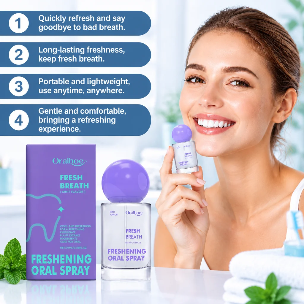 Oralhoe Fresh Oral Spray Is Fresh Refreshing Durable Portable Convenient To Reduce Oral Odor Clean Long Lasting Mint Oral Spray