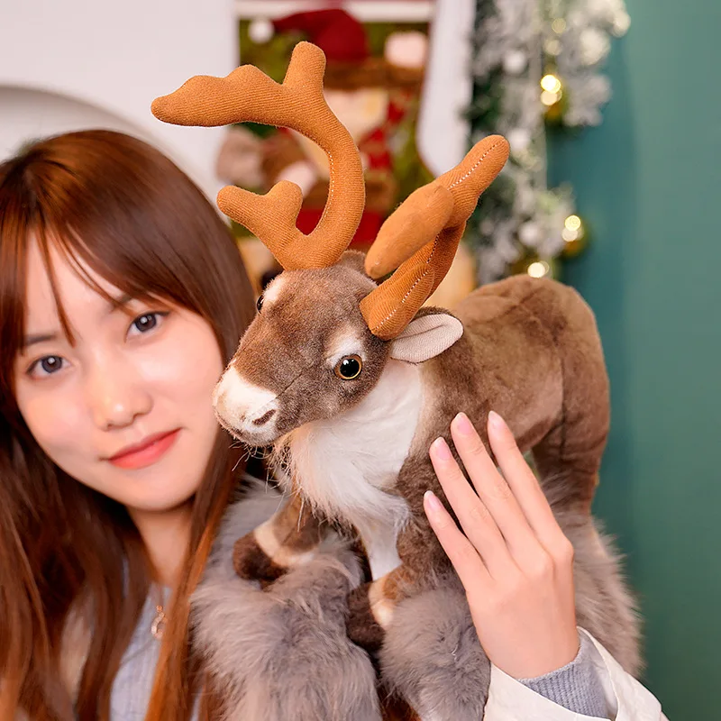 Simulation Rentier Plüschtier Weihnachten Hirsch Plüschtiere Puppe Weihnachten Elch Stofftiere Frohe Weihnachten Neujahr Dekor Beste Geschenke für Kinder – Detail 13