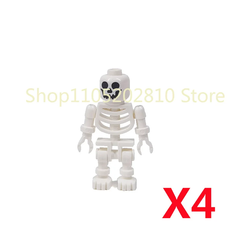 Halloween Totenkopf MOC Figuren Bausteine Mittelalterliches Skelett Ritter Armee DIY Integrierte Mini-Bausteine Buntes Dekoratives Spielzeug Geschenk