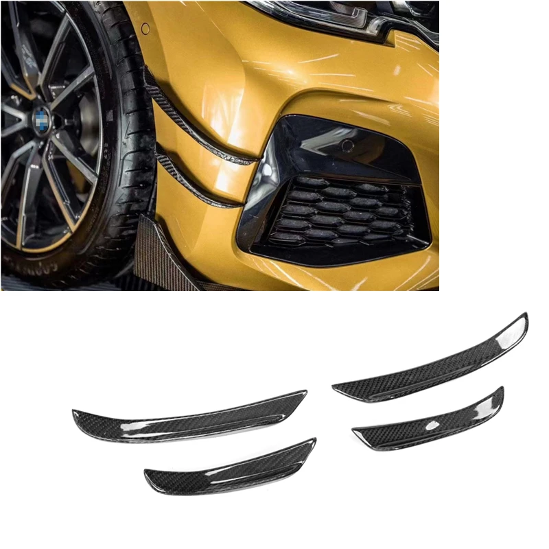 For BMW New 3 Series G20 G28 Sports 2019-UP Carbon Fiber TK Style Front Side Canards Carbon Fiber G20 G28 Rear Side Canards