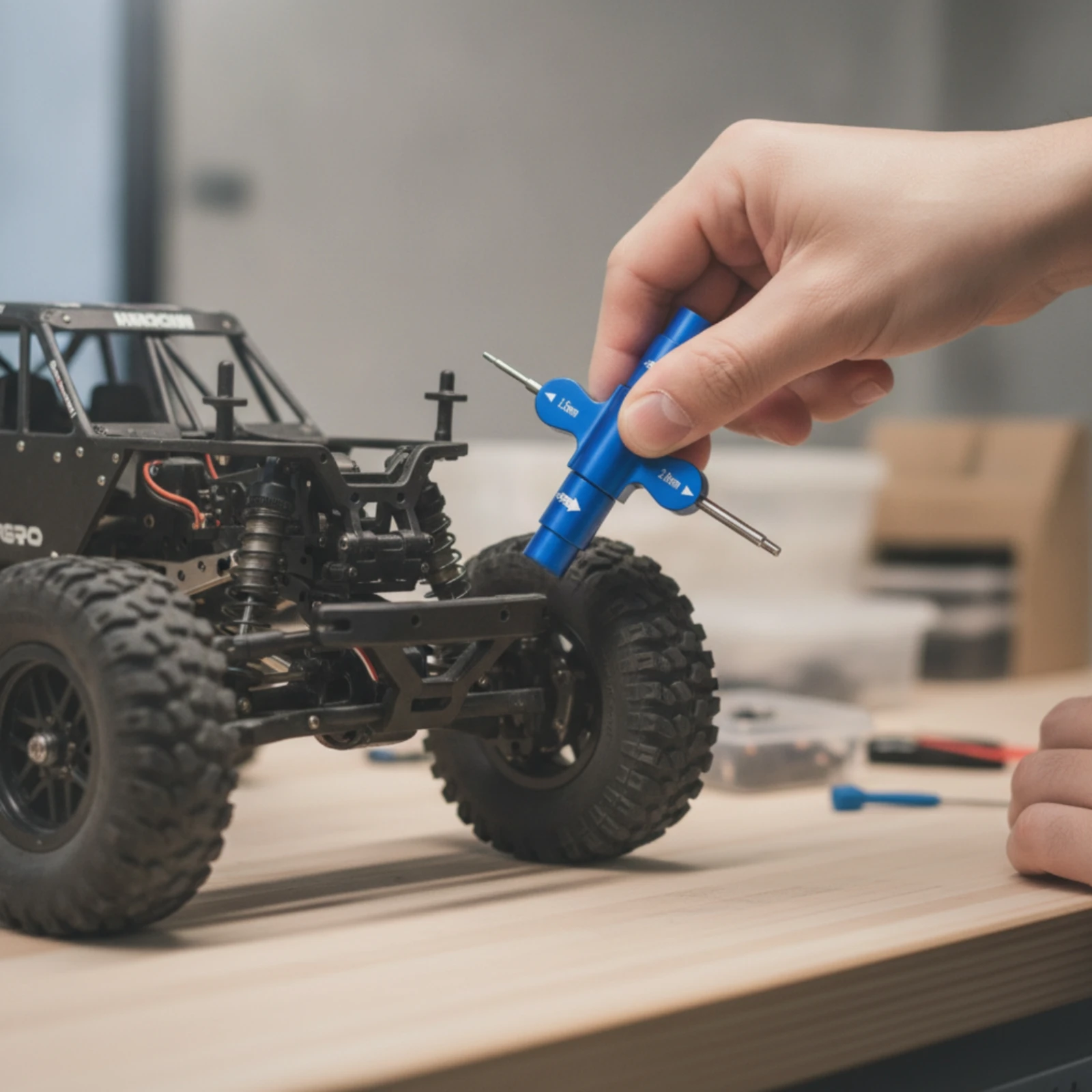 Cross Driver Compact Multi-Tool Cross Wrench Versatile Multifunction Tool Machined for RC Modelers, Crawler Repair, Bench Work