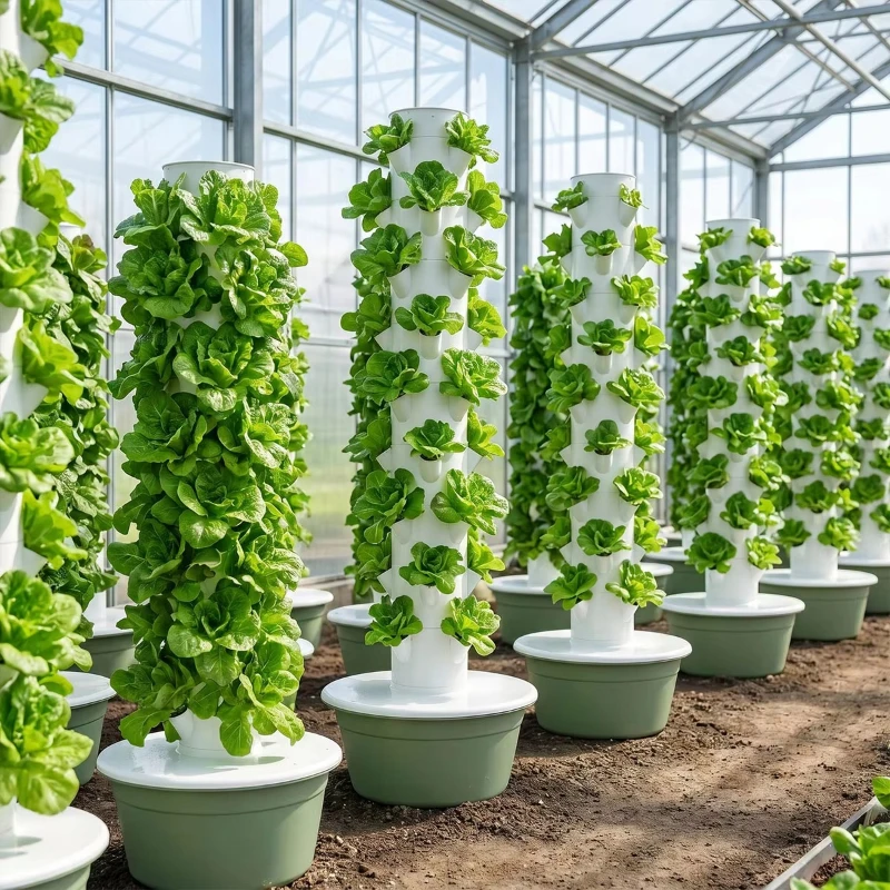 Soilless clean plant planting system for garden balconies, easy-to-assemble vertical hydroponic vegetable towers