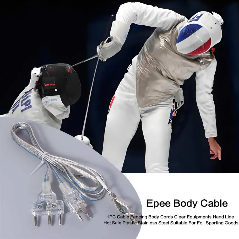 

Transparent Fencing Body Cords Stainless Steel Mask Connector Epee Body Cable Plastic Flexible Fencing Foil Wires