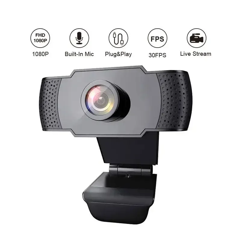 Nieuwe 1080P Webcam Full HD Webcamera Met LED Invullicht Microfoon USB Plug Webcam Voor PC Computer Mac Laptop Desktop Camera