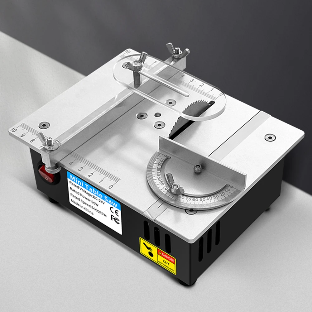 Small Electric Desktop Saws 96W Hobby Table Saw 5000RMP Bench Lathe Cutter Machine Portable 0.55in Cutting Depth for Woodworking