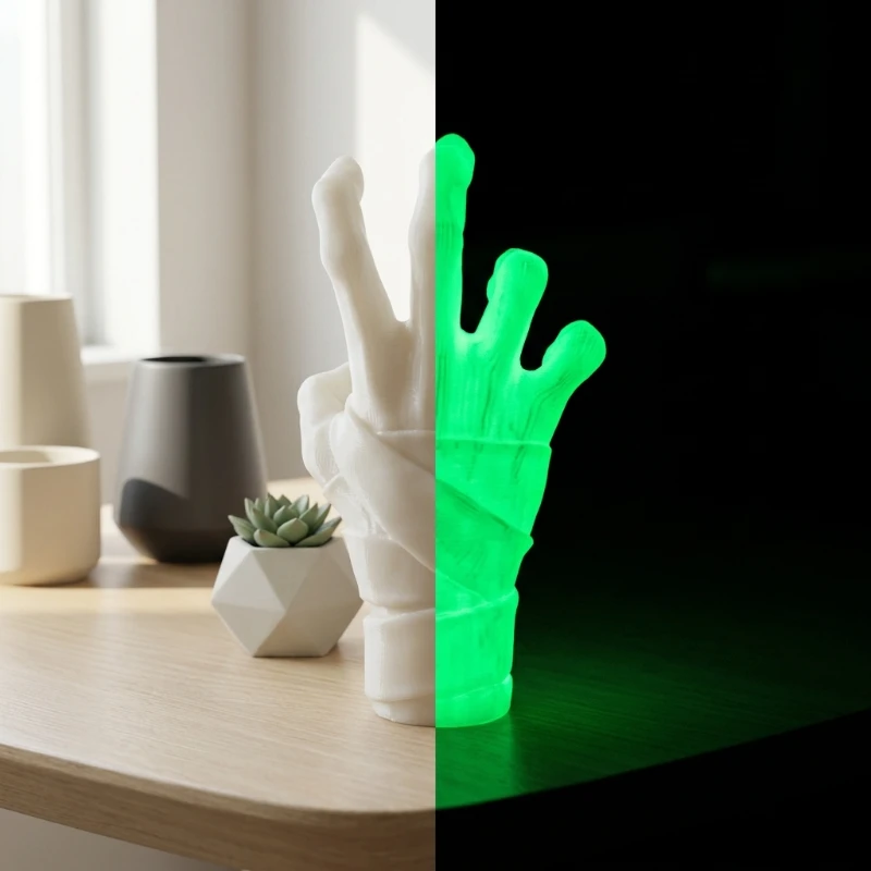 Glow In The Dark Mummy Hand 3D Printed Statue,Halloween Spooky Zombie Hand Decor,Desktop Ornament for Party Home Decoration Gift