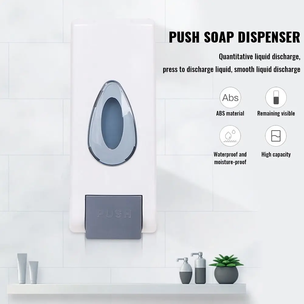 

600ml Liquid Soap Dispenser Wall Mounted Press Type Manual Lotion Bottle Large Capacity Refillable Liquid Storage Container