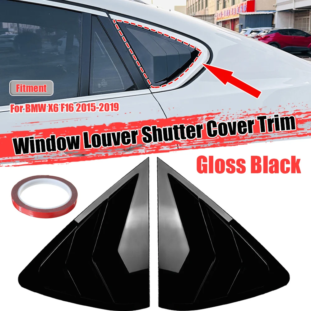 

1 Pair X6 F16 Car Rear Window Side Vent Shutter Louver Cover Trim Sticker Car Body Kit For BMW X6 F16 2015 2016 2017 2018 2019