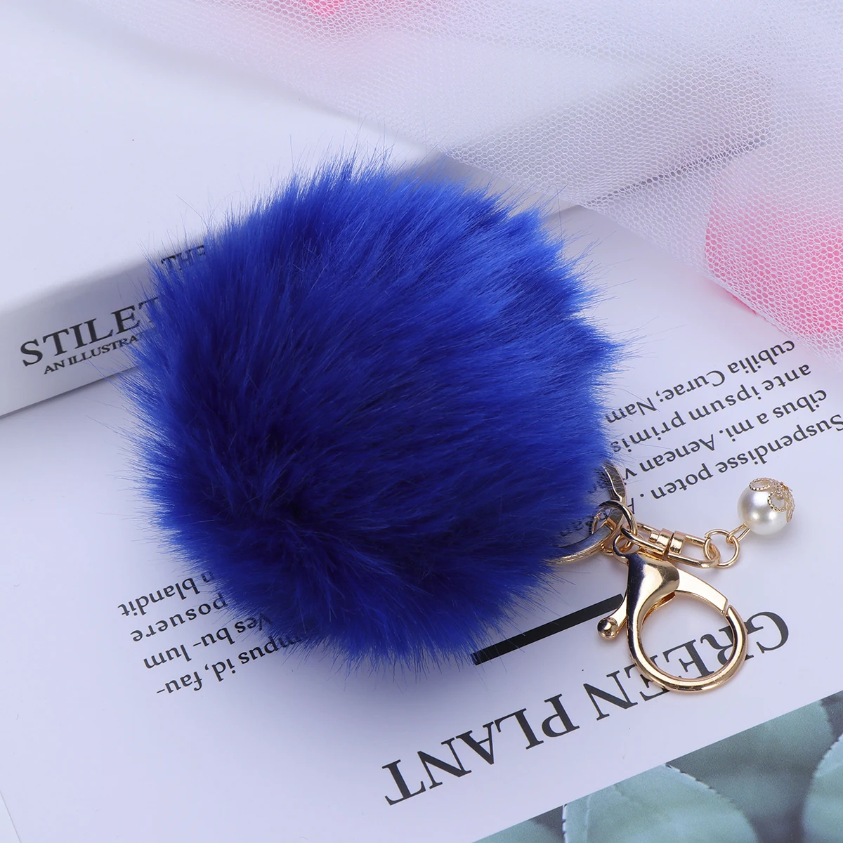 

Keychain Ball Solid Color Pom Pom Pendant for Handbag Car Decoration Lovely Soft Touch Design Gift Idea Ball