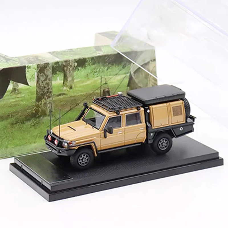 Nuevo modelo de camioneta fundido a presión de aleación 1/64, coche, camión, 3 colores, modificación de acampada, colección de simulación, juguete ornamental
