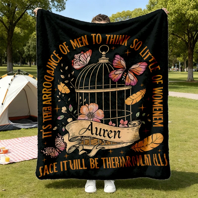 Auren Goldfinch Comfort Flannel Blanket, Plated Prisoner Book Merch Gift Flannel Throw Cozy Blanket