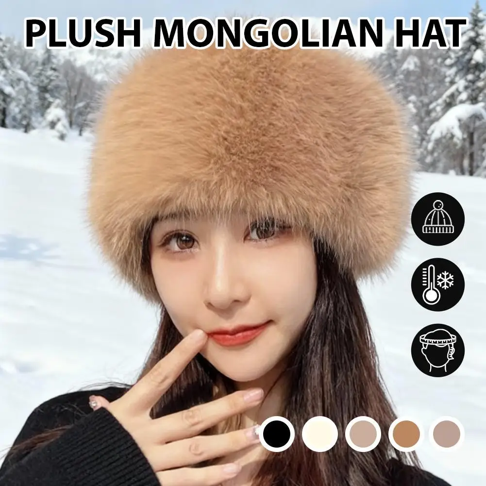 

Повязка на голову из искусственного меха, женские зимние шапки, теплые пушистые русские шапки, наушники, уличная лыжная снежная шапка