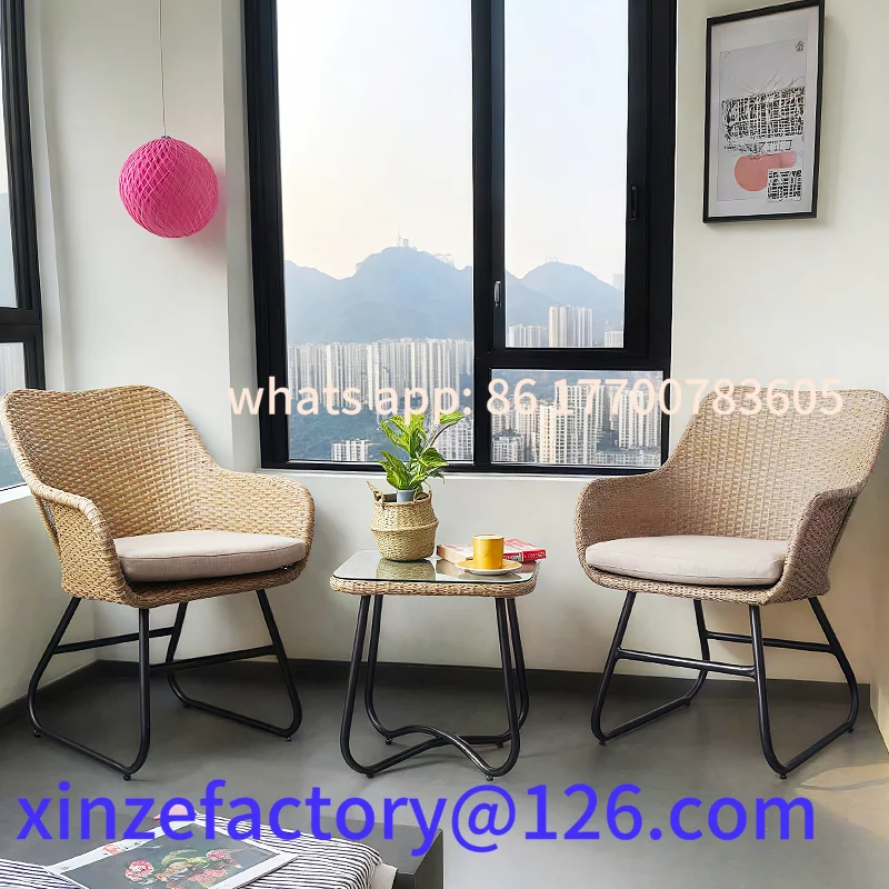 

Customizable Simple Modern Garden Chairs Courtyard Balcony Leisure Rattan Chair Coffee Tables Backrest