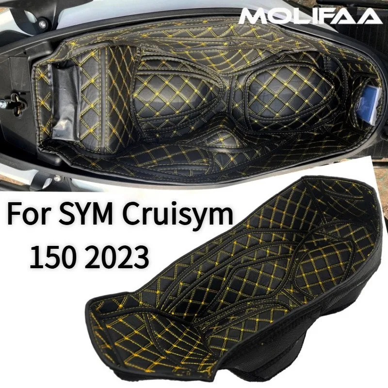 

Motorcycle Scooter Seat Bucket Pad For SYM Cruisym 150 2023 Inner Lining Pad PU Compartment Box Cushion Cover Accessories