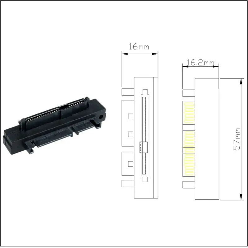 SFF-8482 SAS 29P żeński na SATA 22P męski Adapter 90 stopni zgięcie płyty głównej mały port SAS dysk twardy adapter serwerowy — zdjęcie produktu 6