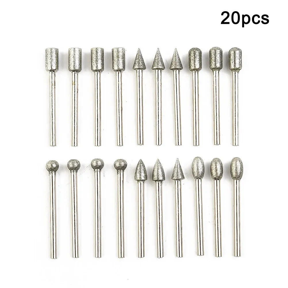 

20pc Drill Bits Set For Mental Shank Tungsten Carbide Milling Cutter Rotary Tool Burr Double Rotary Tools Electric Grinding