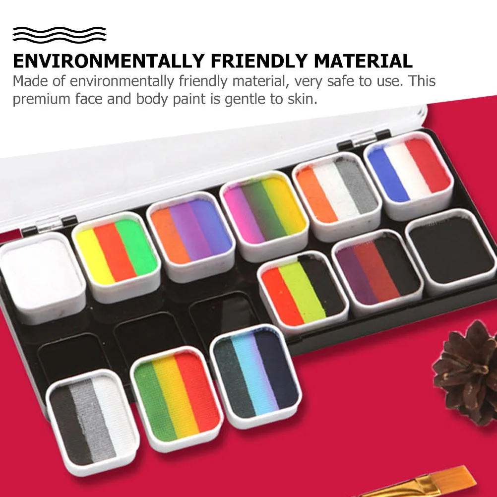 1 Box wasserlösliches Körperbemalungspigment, Farbsortiment, Halloween-Make-up, Gesichtsbemalung, sanftes, langlebiges Pigment