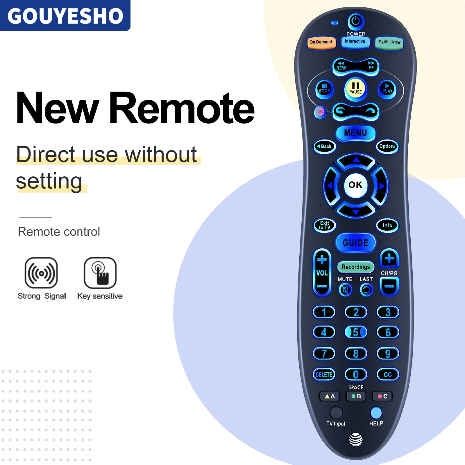 New Remote Control for AT&T S30-S1B S30-S1A U-Verse Box and TV