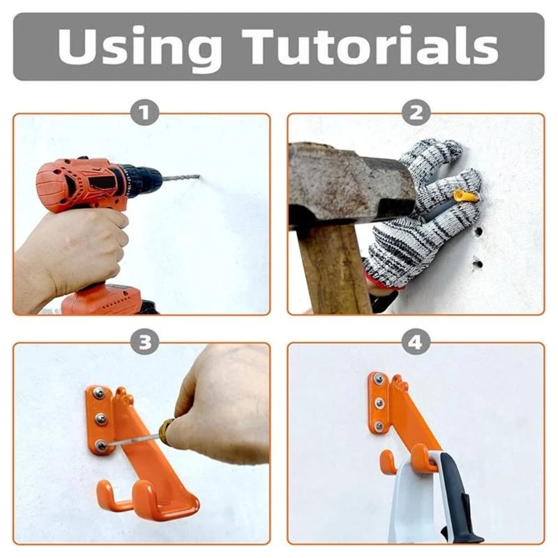 Chainsaw Holder Heavy Duty Wall Mount Steel Hanger Hook for Garage Workshop Organization and Power Tool Storage Rack