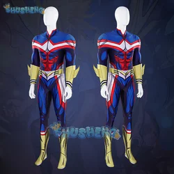 All Might Cosplay My Hero Academia Costume Halloween party jumpsuit, battle suit and accessories, men's full set uniform XS-XXXL