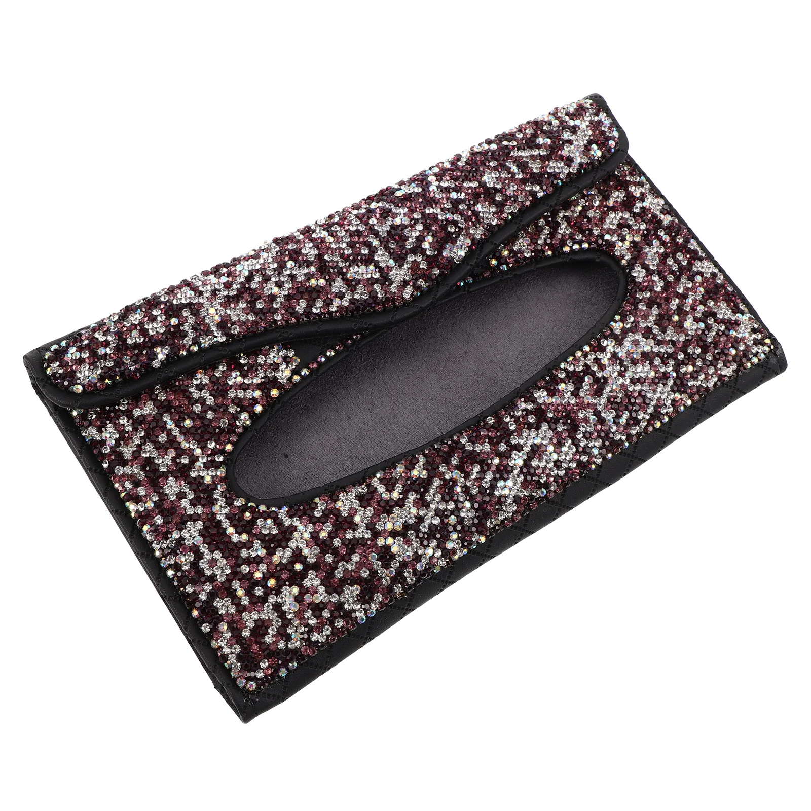 

Creative Car Tissue Box Holder Sparkling Rhinestones Elegant Glamour Interior Design Convenient Hanging Sun Visor Back Seat