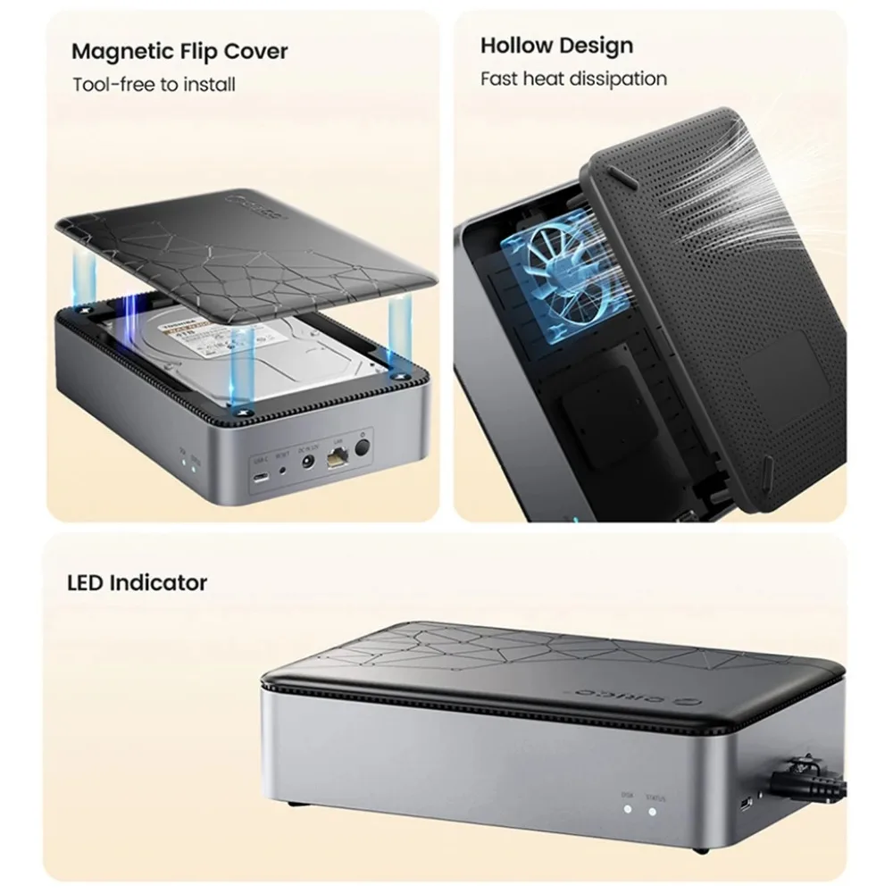 Imagem -05 - Orico-sata Gabinete de Disco Rígido Rede Nas Caixa de Armazenamento Hdd Usb c Estojo Externo Habitação Servidor de Nuvem Pessoal 35