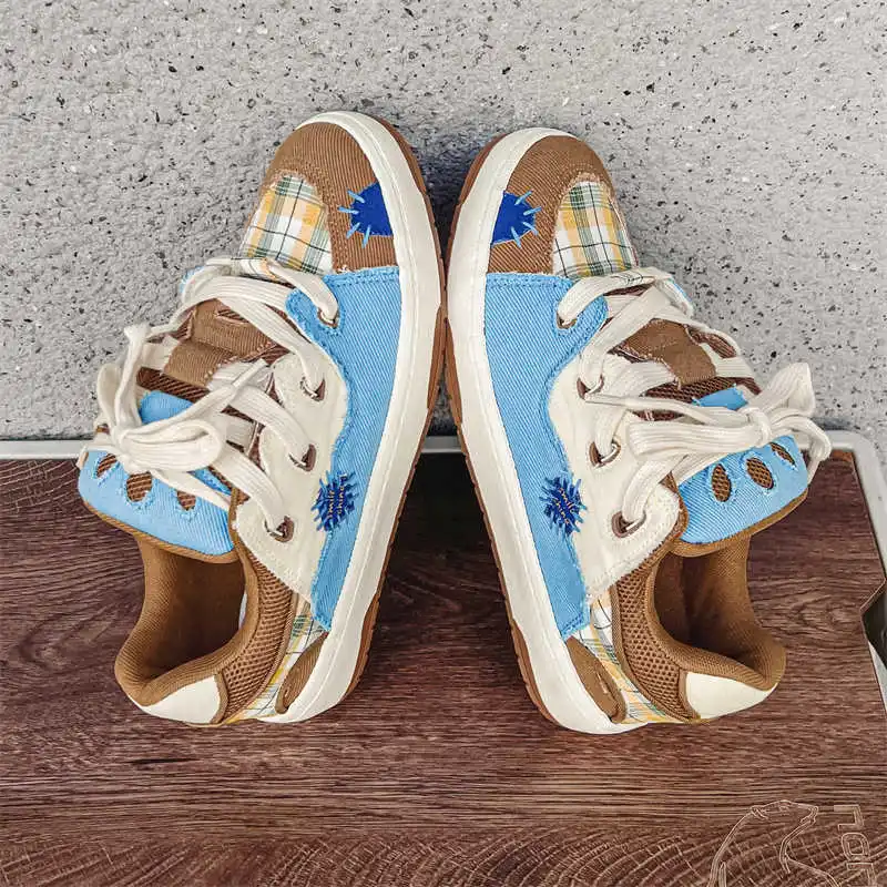 

Кроссовки на шнуровке с круглым носком, мужские кроссовки для бега, кавайная обувь, мужская спортивная женская обувь для тренировок на открытом воздухе, 2025 г., тренировочная мода