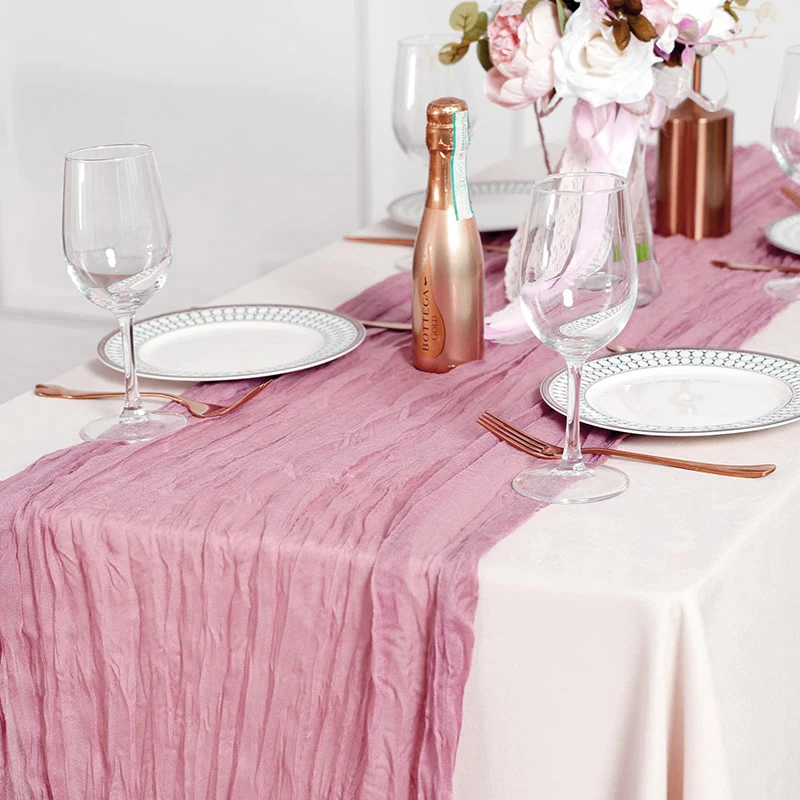 5-20Pcs Gauze Table Runner Rustic Boho Table Runner Cheesecloth Table Cover for Wedding/Party/Banquets Arches Table Decor