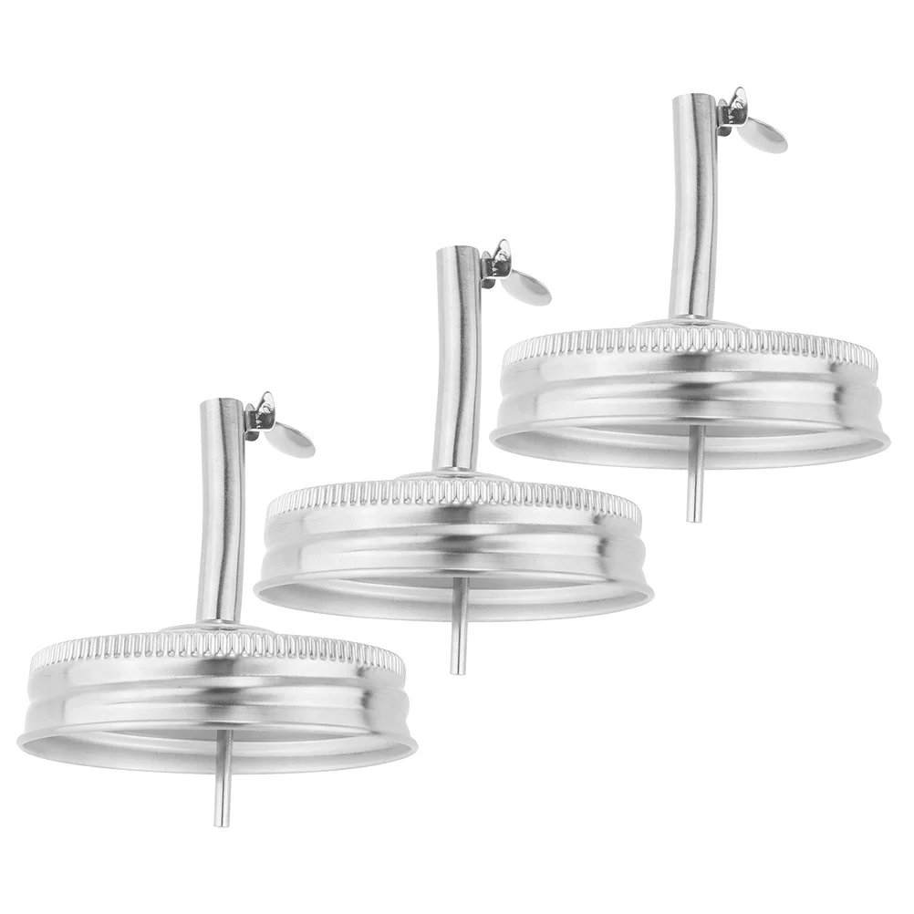 

3Pcs Stainless Steel Mason Jar Pour Spout Lids Leak-Proof Oil Bottle Caps for Vinegar Olive Oil Syrup Soy Sauce Salad Dressing