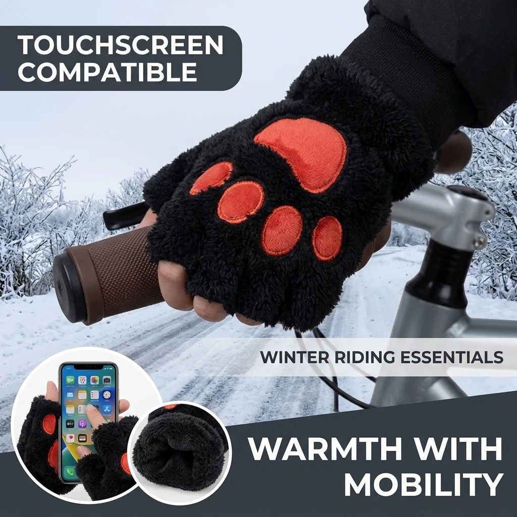 Winter Cycling Commute - Guanti invernali morbidi e caldi, compatibili