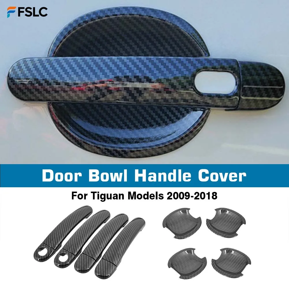 

⭐ Оригинальный ⭐ Накладки на ручки дверей из карбона для Tiguan 2009-2018: Аксессуары для тюнинга экстерьера автомобиля