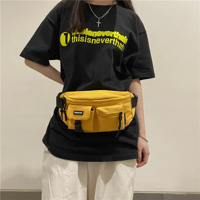 Multifunction Hip Hop Chest Bag Men Women Street Casual Sport Crossbody Bag Purple Yellow Waterproof Coin Purse Phone Waist Bag