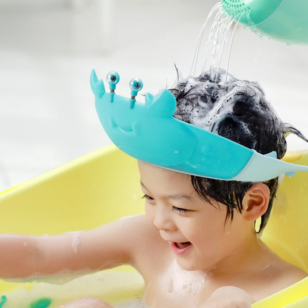 

Baby Shampoo Cap Children Bath Hat Cartoon Toddler Kids Hair Washing Hats Waterproof Anti Leak Soft Silicone Lightweight