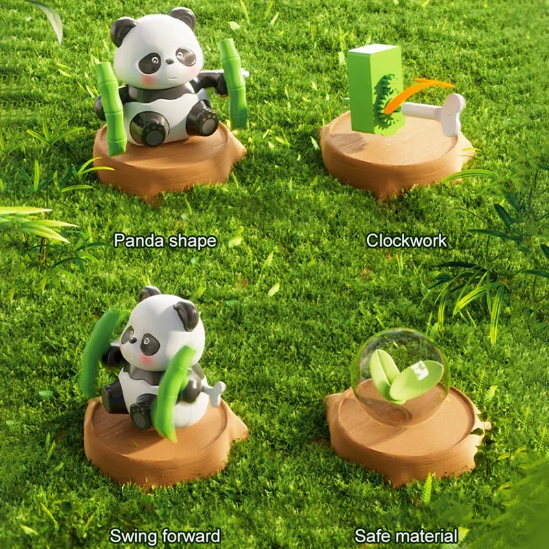 1 Opwindbare Panda Autodecoratie Dierenfeest Klein cadeau Beweegbare opwindbare Panda Speelgoedcadeau