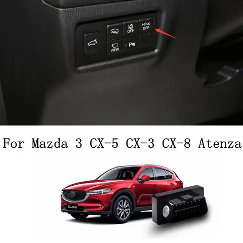 시작 중지 푸시 버튼 istop 끄기 스위치 mazda 3 CX3 CX5 2012-2020 Atenza Axela 용 자동 obd 엔진 취소 장치 제거 시스템