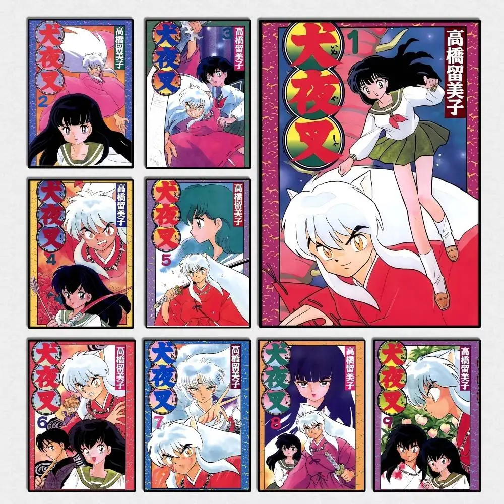 Japanese Manga I-InuYasha Anime Posters Fancy Wall Sticker for Living Room Bar Decoration Wall Decor