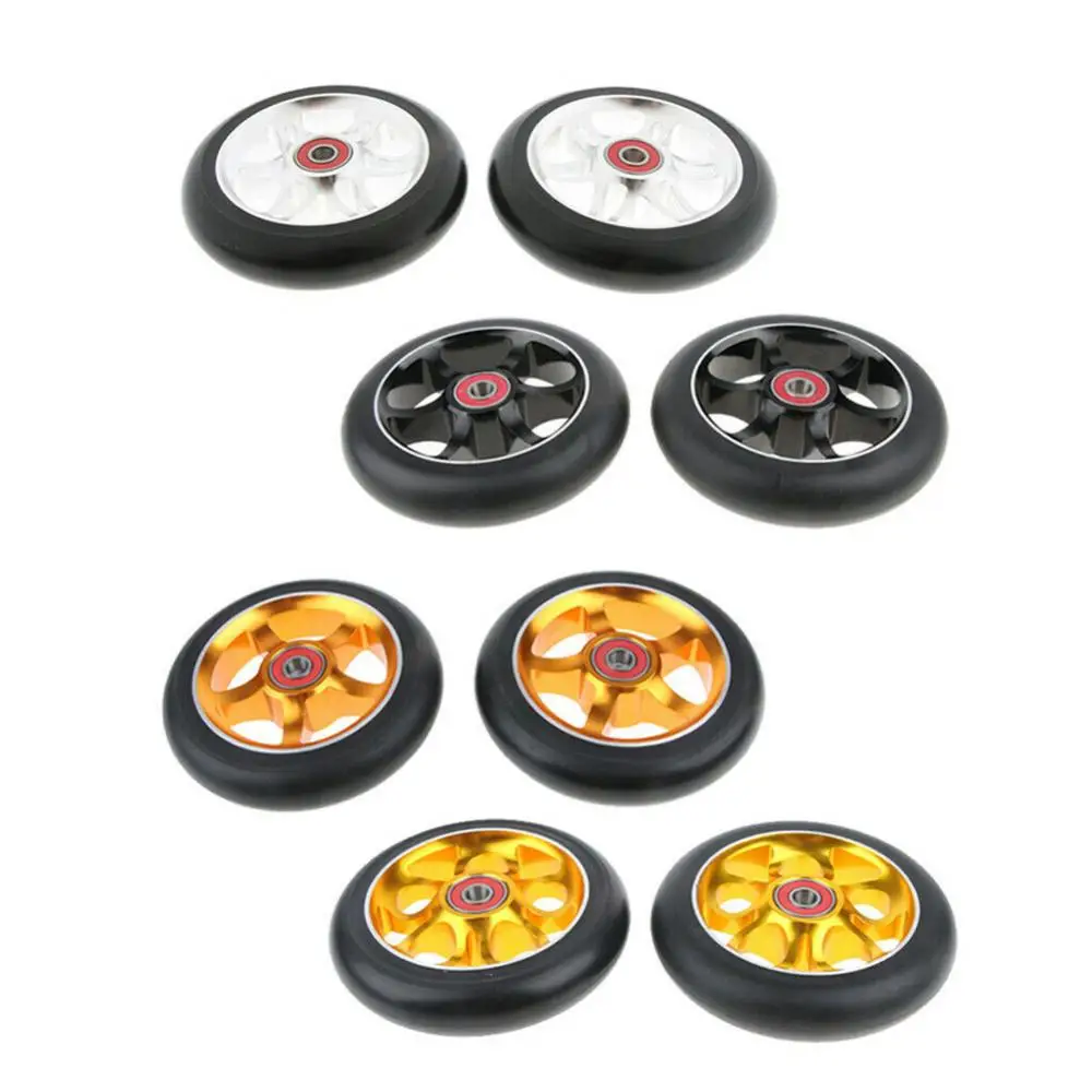 Scooter Stunt Wheel Professional Replacement Elastic 100mm Stunt Wheel with Bearing Bushings