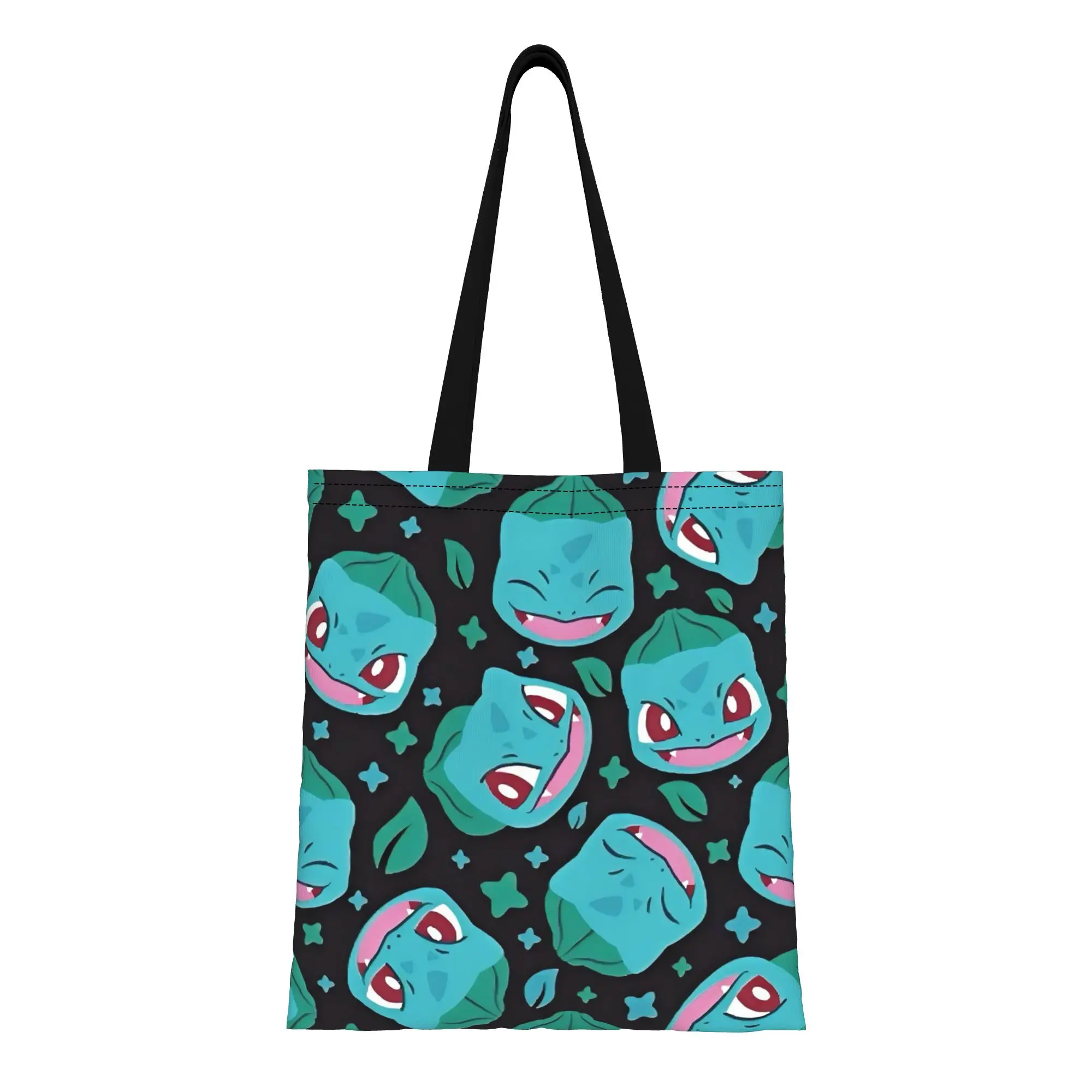 

Холщовая сумка-тоут с изображением покемона Бульбазавра, идеально подходит для активного отдыха, женская сумка с верхней ручкой