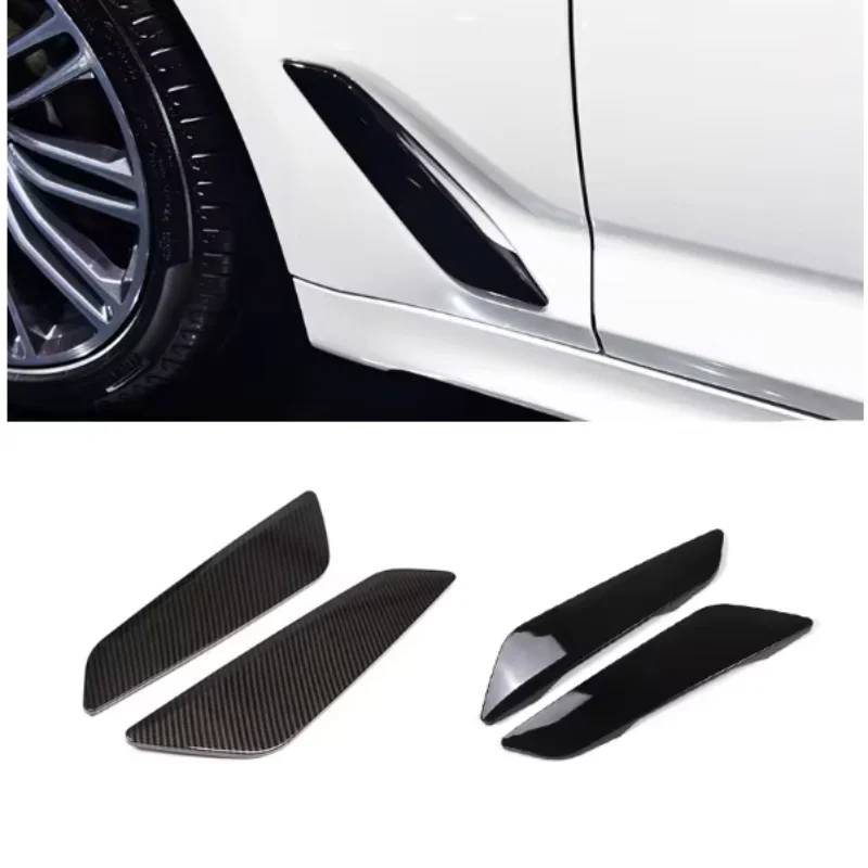 

Black Side Fender For BMW 5 Series G30 2017-2022 2PCS Glossy Black Car Side Wing Air Flow Fender Grill Outlet Intake Vent Cover